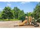 A bright and cheerful playground area featuring a slide and swings, nestled amongst lush trees at 8513 Buscot Ct, Raleigh, NC 27615