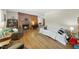 Inviting living room with a brick fireplace, wood accents, and ample seating at 905 Aversboro Rd, Garner, NC 27529