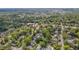 This aerial view shows a residential neighborhood with tree-lined streets and a mix of attractive homes at 1007 W Markham Ave, Durham, NC 27701