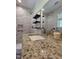 Bathroom vanity with granite countertop, stylish fixtures, and modern design at 1016 Buckhorn Rd, Garner, NC 27529
