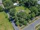 Aerial view of a home surrounded by dense trees at 118 N 7Th St, Smithfield, NC 27577