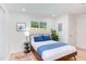 Bright bedroom with hardwood floors, picture window, and modern accents at 1309 Hudson Ave # D6, Durham, NC 27705