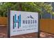 Community sign for Hudson Heights at 1309 Hudson Ave in Durham, NC 27705, a modern residential complex at 1309 Hudson Ave # D6, Durham, NC 27705