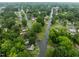 Scenic aerial view of a peaceful neighborhood featuring tree-lined streets and various residential properties at 1402 Tarleton Ave, Burlington, NC 27215