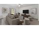 Cozy living room featuring stylish furnishings, a modern TV, and elegant decor at 154 Taverners Ln, Angier, NC 27501