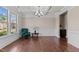 Spacious dining room with hardwood floors and a coffered ceiling, perfect for entertaining at 2120 Rainy Lake St, Wake Forest, NC 27587