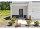 Close-up of a home's entrance with a stylish front door and stone accents at 224 Ivy Bank Dr, Angier, NC 27501