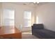 Bright bedroom featuring natural light, a ceiling fan, and cozy furniture at 2507 Princewood St, Raleigh, NC 27612