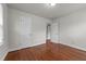 Bedroom boasts hardwood flooring and convenient closet space at 2512 Mckinney St, Burlington, NC 27217