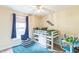 This bedroom is equipped with a loft bed and desk at 2712 Pebblebrook Dr, Sanford, NC 27330