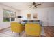 The staged room features natural light, wood floors, modern furniture, and appealing decor at 305 Wallington Ct, Mebane, NC 27302
