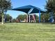 Community playground featuring modern play equipment with sunshade and well-maintained green space at 305 Wallington Ct, Mebane, NC 27302