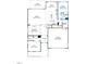 Open-concept floor plan featuring a Gathering room, kitchen, guest bedroom, flex room, garage, and deck at 3202 Armeria Dr, Apex, NC 27502