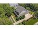 An aerial view showing the manicured lawn and landscaping surrounding the home at 3306 Storybook Ln, Raleigh, NC 27614