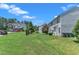 Home's backyard with green grass and trees at 3604 Rivermist Dr, Raleigh, NC 27610
