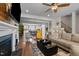 Spacious open floorplan shows living room open to the kitchen and dining area at 417 Austin View Blvd, Wake Forest, NC 27587