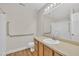 The bathroom has a walk-in shower, white vanity, and neutral paint at 4309 Birmingham Way, Raleigh, NC 27604