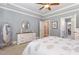 Spacious main bedroom boasts a dresser, mirror, and access to an ensuite bathroom and closet at 5629 Clearsprings Dr, Wake Forest, NC 27587