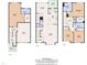 Detailed floorplan showcasing the layout of this multi-level townhome at 5824 Cameo Glass Way, Raleigh, NC 27612
