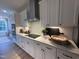 Modern kitchen with white cabinets, stainless steel appliances, and sleek countertops at 5900 Dunzo Dr, Raleigh, NC 27617