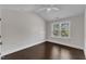 Bright bedroom with hardwood floor and a ceiling fan at 6332 Mountain Oaks Way, Wake Forest, NC 27587
