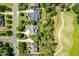 Stunning aerial view of the golf course community and lush landscaping at 812 Bear Tree Crk, Chapel Hill, NC 27517