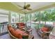 Cozy screened porch with comfortable seating is perfect for relaxing and enjoying the outdoors at 812 Bear Tree Crk, Chapel Hill, NC 27517