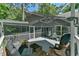 Back deck including a couch, table and chairs, and a covered grill area for entertaining at 1205 Hillsborough Rd, Chapel Hill, NC 27516
