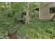 Backyard creek flowing near a house and shed, providing a tranquil setting and enhancing the outdoor charm at 1320 Shepherd St, Durham, NC 27707