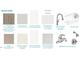 A chart showing flooring, countertop, cabinet, backsplash, faucet, sink, and plumbing fixtures options for a new home at 141 Alden Way, Angier, NC 27501