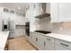 Modern kitchen features white cabinets, stainless steel appliances, and a stylish backsplash at 1417 Westmoreland Dr, Raleigh, NC 27612