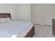 Bedroom boasting neutral carpet, large bed, dresser, and multiple doors for storage at 1425 Sierra Glen Cir, Apex, NC 27502