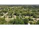 This aerial view features residences amid a canopy of lush trees in a quiet neighborhood setting at 1542 W Davis St, Burlington, NC 27215