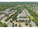 Aerial view of the neighborhood showcasing lush greenery at 2101 Piney Brook Rd # 102, Raleigh, NC 27614