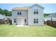 Exterior shot of house showing a well maintained lawn, wooden fence and concrete patio at 4125 Scofield Dr, Raleigh, NC 27610