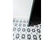 Close-up of a bathroom floor with stylish star-patterned tile at 415 E Lavender Ave, Durham, NC 27704