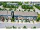 Aerial view of townhomes with decks and parking in front at 4963 Highcroft Dr, Cary, NC 27519