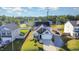 Aerial view of the home, showing its position in the neighborhood and the home's new solar panels at 614 Marian Way, Sanford, NC 27330