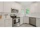 Modern kitchen featuring white cabinets, stainless steel appliances, and sleek countertops for a contemporary look at 9508 Waterwood Ct, Raleigh, NC 27614