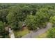 Aerial view of a home surrounded by mature trees, highlighting its serene setting at 1205 Willow Dr, Chapel Hill, NC 27517