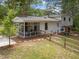 Landscaped backyard features a fenced yard and screened-in porch for outdoor enjoyment and privacy at 1205 Willow Dr, Chapel Hill, NC 27517