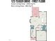 Detailed first floor plan showcasing the layout, including living areas, kitchen, dining, and garage at 123 Teaser Dr, Fuquay Varina, NC 27526