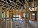 Unfinished interior framing showcases a doorway and a window in a spacious room at 146 Seahawk Way, Zebulon, NC 27597