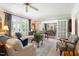 Cozy living room with a fireplace, plush seating, and natural light at 1610 Ridge Rd, Raleigh, NC 27607