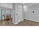 Bright dining area showcases wood floors, natural light, and stylish chandelier at 1725 T W Alexander Dr # 204, Durham, NC 27703