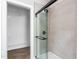 Contemporary bathroom boasting a glass-enclosed shower with tile and modern fixtures at 1952 Lewis Dr, Burlington, NC 27215