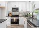 Modern kitchen featuring white cabinets, granite countertops, and stainless steel appliances at 1952 Lewis Dr, Burlington, NC 27215