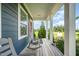 Relaxing front porch with rocking chairs, overlooking a beautifully landscaped yard and charming neighborhood at 283 Daniel Ridge Rd, Wendell, NC 27591