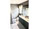 Bathroom with a grey wall, mirror, sink, and a toilet at 4117 Mangrove Dr, Raleigh, NC 27616