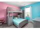 Fun bedroom design with bunk bed, storage and lots of light, perfect for sleep and play at 413 Hallie Long Ln, Burlington, NC 27217